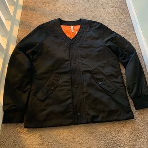 Zara Man Black Bomber Jacket Sz L